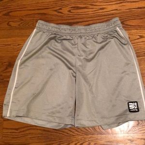 Gray and white women’s basketball shorts